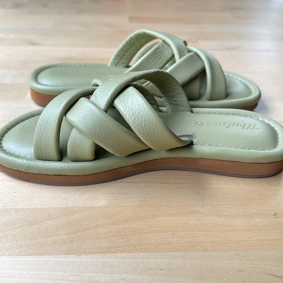 New Madewell The Leeandra Slide Sandal in Lichen Green - Picture 6 of 9